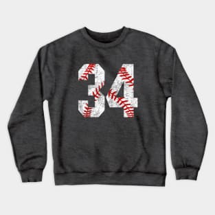 Vintage #34 Baseball Laces Baseball Mom Jersey Love Baseball Crewneck Sweatshirt